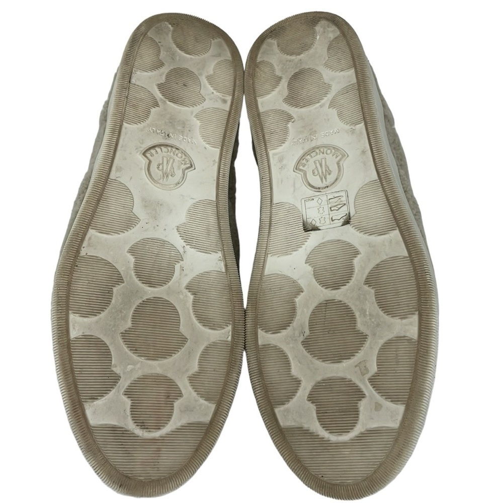 Moncler Shoes Flats Women's 6 Cream White Fuzzy Shearling Slip On Sneaker Italy - Picture 11 of 15
